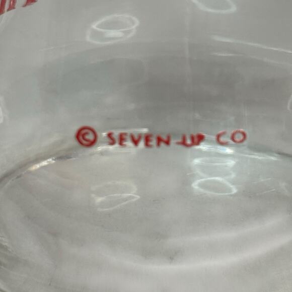 VTG SET OF (2) 7 UP Glass Tumbler THE UNCOLA Upside Down 5" Clear Drinking Cup - Picture 12 of 16
